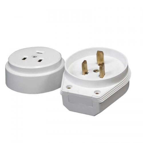 Разъем РШ-ВШ 32А 250В 2P+PE откр. уст. бел. UNIVersal 1235 1235