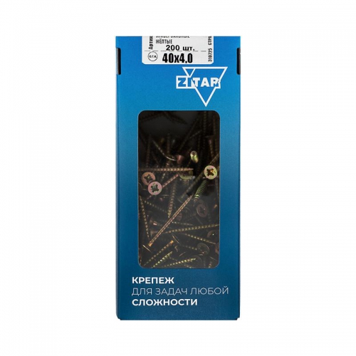 Саморез универсальный 40х4.0мм желт. (уп.200шт) Tech-KREP 102245 102245