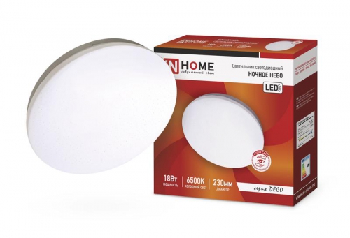 Светильник светодиодный DECO Ночное небо 18Вт 6500К 1170лм 230В 230х55мм IN HOME 4690612033495 4690612033495