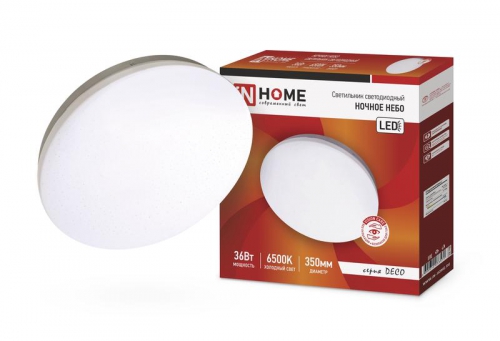 Светильник светодиодный DECO 36Вт 230В 6500К 2340лм 350х55мм НОЧНОЕ НЕБО IN HOME 4690612033570 4690612033570