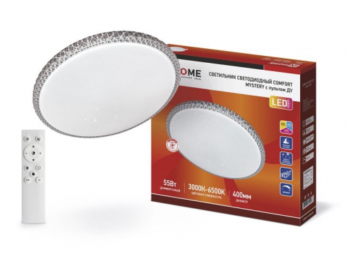 Светильник светодиодный COMFORT MYSTERY 55Вт 230В 3000-6500К 4400лм 400х70мм с пультом ДУ IN HOME 4690612034904 4690612034904