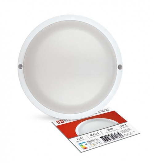 Светильник светодиодный герметичный СПП 1540-КРУГ 15Вт 4000К 1350лм IP65 140мм IN HOME 4690612044880 4690612044880