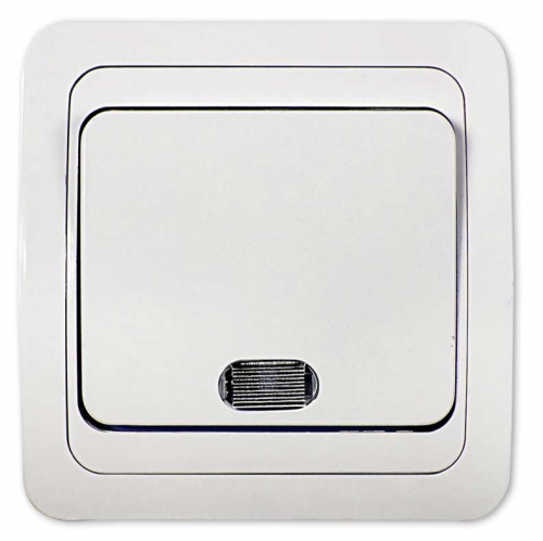 Выключатель 1-кл. СП Classico 2121 10А IP20 с подсветкой бел. ASD / IN HOME 4680005959853 4680005959853