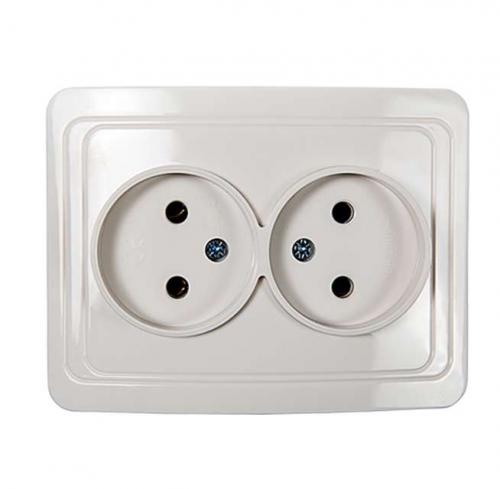Розетка 2-м СП Classico 2102 16А IP20 бел. ASD / IN HOME 4680005959914 4680005959914
