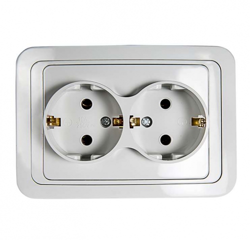 Розетка 2-м CLASSICO с заземл. 2128 бел. ASD / IN HOME 4680005959921 4680005959921