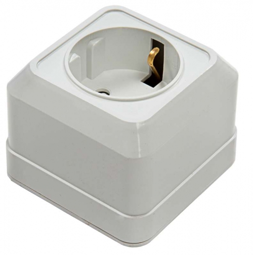 Розетка 1-м BOLLETO защ. шторки с заземл. накл. 7028х бел. ASD / IN HOME 4690612000954 4690612000954