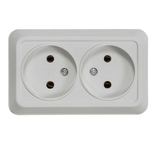 Розетка 2-м ОП Bolleto 7102 16А IP20 бел. ASD / IN HOME 4680005959822 4680005959822