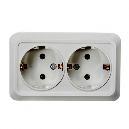 Розетка 2-м BOLLETO с заземл. накл. 7128 бел. ASD / IN HOME 4680005959839 4680005959839