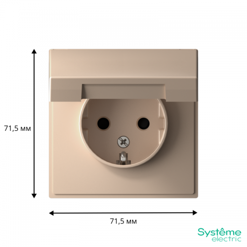 Розетка ArtGallery 16А IP20 с заземл. защ. шторки с крышкой механизм песочн. SE GAL001246 GAL001246