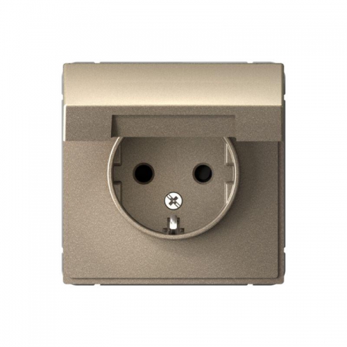 Розетка ArtGallery 16А IP20 с заземл. защ. шторки с крышкой механизм шампань SE GAL000546 GAL000546