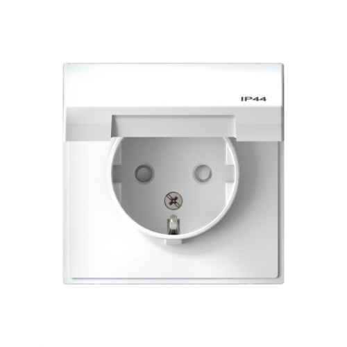 Розетка ArtGallery 16А IP44 с заземл. защ. шторки с крышкой механизм бел. SE GAL440146 GAL440146
