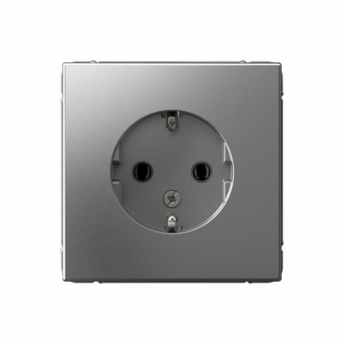 Розетка ArtGallery 16А с заземл. механизм сталь SE GAL000943 GAL000943