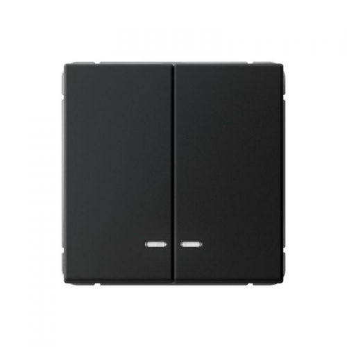 Выключатель 2-кл. ArtGallery (сх. 5а) 10AX с подсветкой механизм карбон SE GAL001053 GAL001053