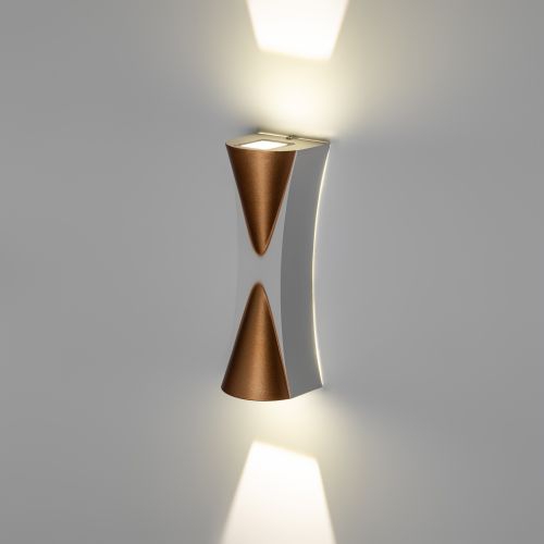 Светильник светодиодный WL43 WH+GD 6Вт 3500К для интерьера/фасадов IP54 бел./зол. Эра Б0054423 Б0054423