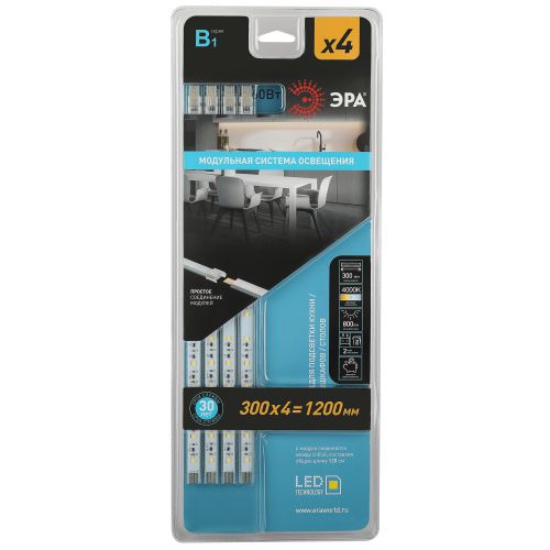 Модуль светодиодный LM-4х2.5-840-B1 2.5Вт 4000К (в комплекте: 4 LED-модуля; набор крепежных элементов; соед. кабель 3шт; источник питания 15Вт) ЭРА C0043308 C0043308