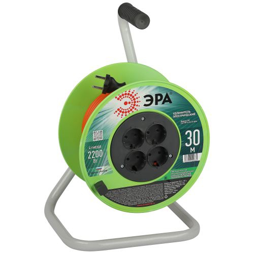 Удлинитель на катушке 4х30м без заземл. RP-4-2x1.0-30m ПВС 2х1 Эра Б0059782 Б0059782