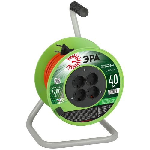 Удлинитель на катушке 4х40м без заземл. RP-4-2x1.0-40m ПВС 2х1 Эра Б0059783 Б0059783