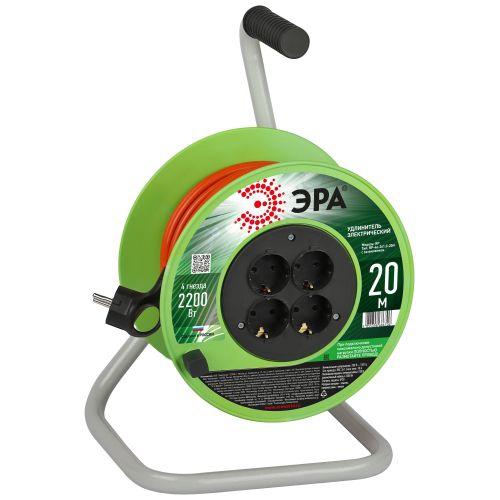 Удлинитель на катушке 4х20м с заземл. RP-4e-3х1.0-20m ПВС 3х1 Эра Б0056098 Б0056098