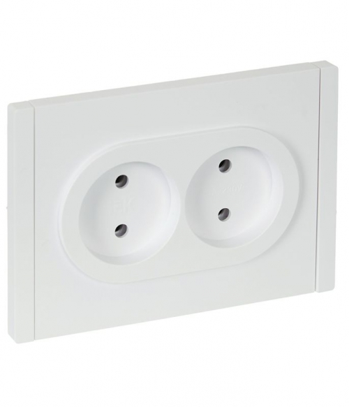 Розетка 2-м СП FORTE&PIANO FP226 10А без заземл. без защ. шторок безвинт. крепл. бел. IEK FP-R20-10-1-K01 FP-R20-10-1-K01