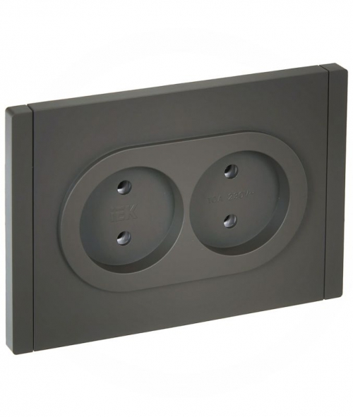 Розетка 2-м СП FORTE&PIANO FP326 10А без заземл. без защ. шторок безвинт. крепл. сер. IEK FP-R20-10-1-K03 FP-R20-10-1-K03