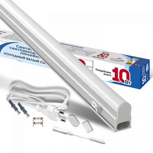 Светильник светодиодный ILED-COCB-СПБТ5-900-10-900-230-6.5-IP40 10Вт 6500К IP40 900лм 230В 900мм СПБ Т5 линейный IONICH 1570 1570