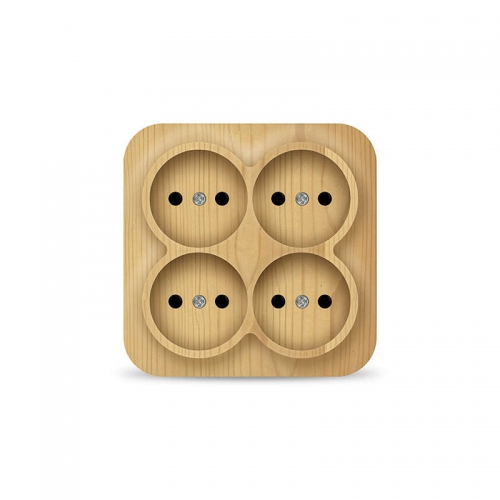 Розетка 4-м ОП 10А IP20 квадрат. без заземл. сосна IONICH 1458 1458