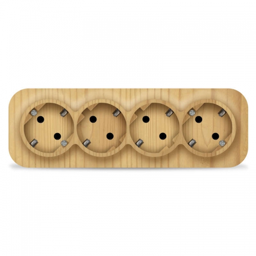 Розетка 4-м ОП 16А IP20 с заземл. сосна IONICH 1457 1457