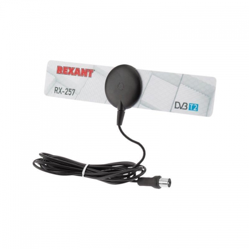 Антенна ТВ комнатная для цифрового телевидения DVB-T2 на присоске 