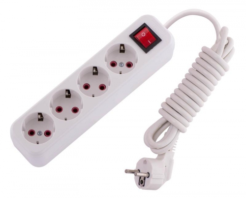 Удлинитель 4х3м с заземл. 16А IP20 Lila с выкл. LEZARD 720-0403-402 720-0403-402