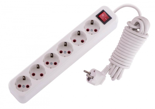 Удлинитель 6х5м с заземл. 16А IP20 Lila с выкл. LEZARD 720-0605-602 720-0605-602