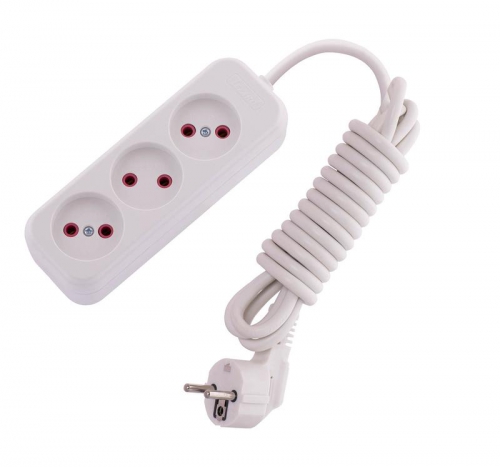 Удлинитель 3х3м без заземл. 10А IP20 Lila LEZARD 720-0303-303 720-0303-303