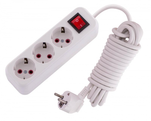 Удлинитель 3х5м с заземл. 16А IP20 Lila с выкл. LEZARD 720-0305-302 720-0305-302