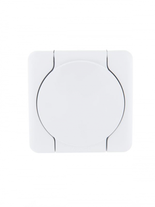 Розетка 1-м ОП Viola с заземл. с крышкой бел. LEZARD 751-0200-123 751-0200-123