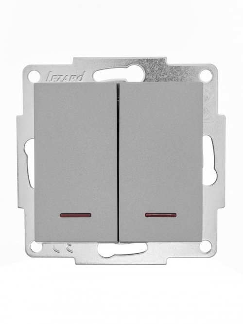 Выключатель 2-кл. СП Vesna с индикацией механизм платина LEZARD 742-3588-112 742-3588-112
