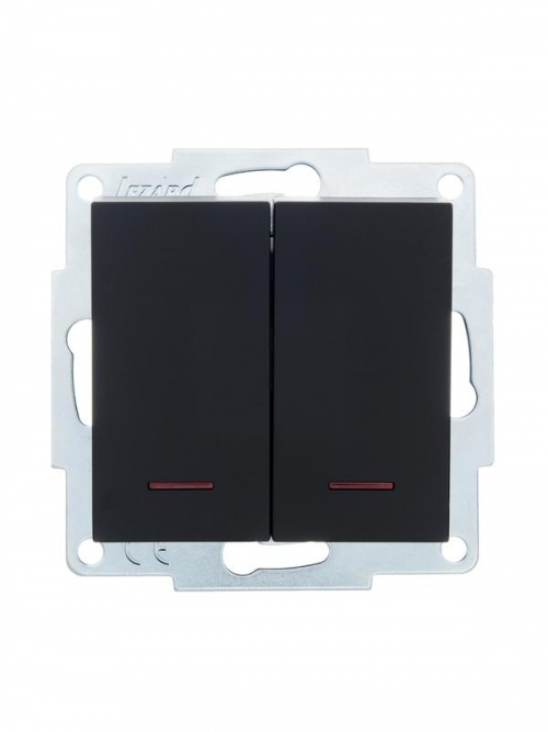 Выключатель 2-кл. СП Vesna с индикацией механизм черн. бархат LEZARD 742-4288-112 742-4288-112