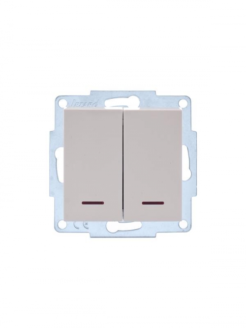 Переключатель проходной 1-кл. СП Vesna с индикацией механизм крем. LEZARD 742-0388-114 742-0388-114