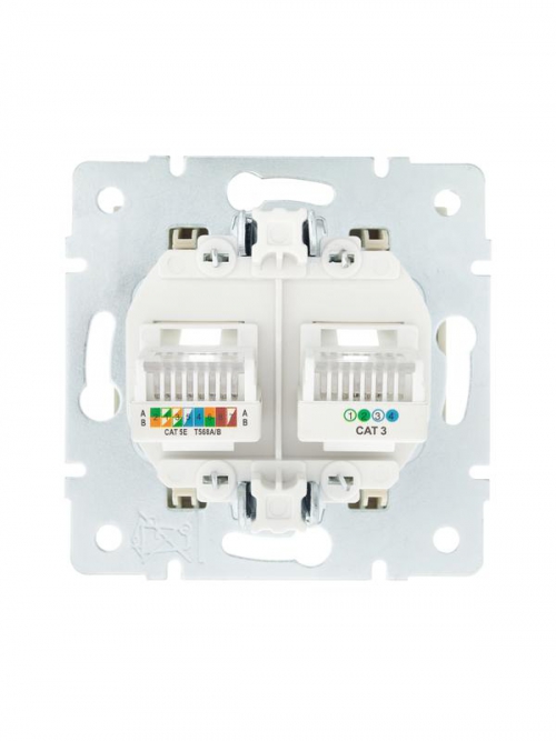 Розетка компьютерная + телефонная 1-м СП Vesna механизм крем. LEZARD 742-0388-143 742-0388-143