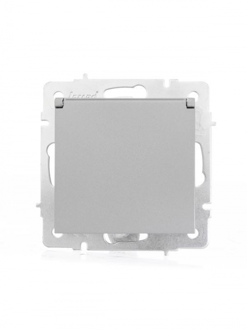 Розетка 1-м СП Vesna с заземл. с крышкой ПБТ механизм платина LEZARD 742-3588-123B 742-3588-123B
