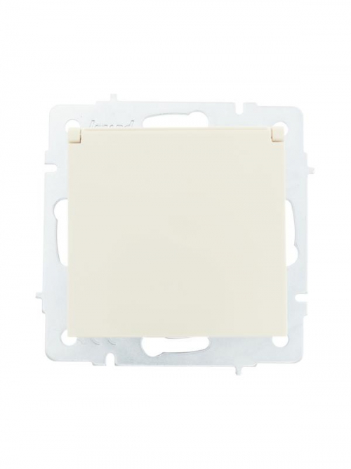 Розетка 1-м СП Vesna с заземл. с крышкой ПБТ механизм кремов. LEZARD 742-0388-123B 742-0388-123B