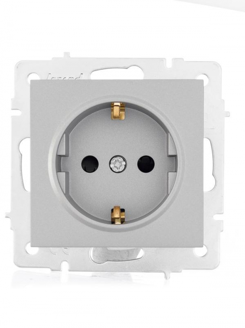 Розетка 1-м СП Vesna с заземл. защ. шторки ПБТ механизм платина LEZARD 742-3588-124B 742-3588-124B
