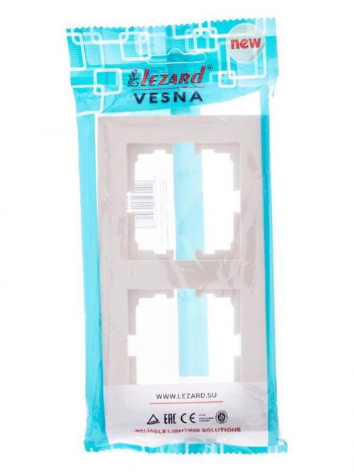Рамка 2-местн. горизонт. VESNA кремов. LEZARD 742-0300-147 742-0300-147
