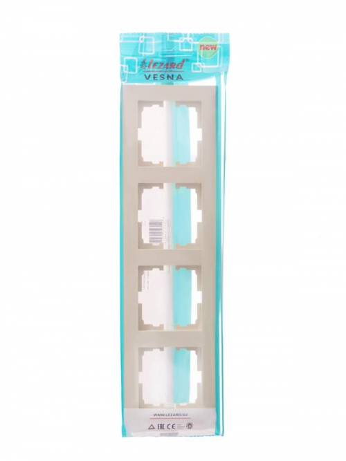 Рамка 4-местн. горизонт. VESNA кремов. LEZARD 742-0300-149 742-0300-149