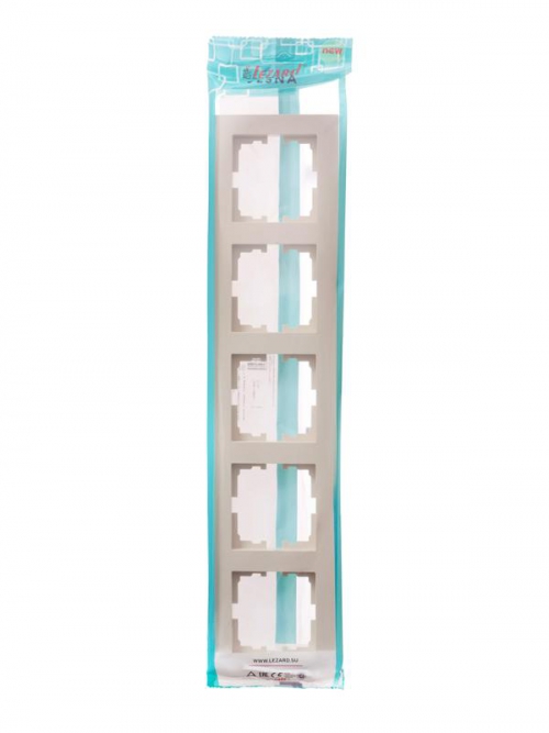 Рамка 5-местн. горизонт. VESNA кремов. LEZARD 742-0300-150 742-0300-150