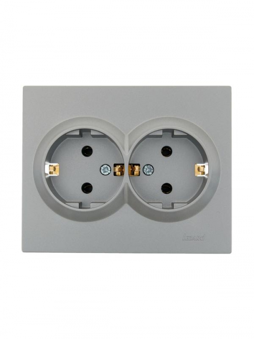 Розетка 2-м СП VESNA с заземл. ПБТ платина LEZARD 742-3500-127B 742-3500-127B