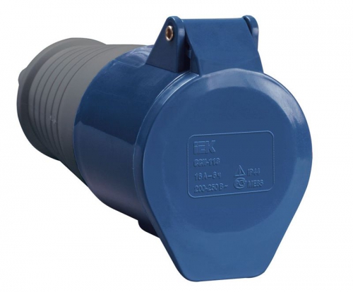 Розетка кабельная 16А 220В 2P+PЕ ССИ-213 IP44 IEK PSR21-016-3 PSR21-016-3