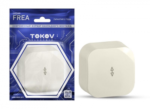 Переключатель 1-кл. ОП Frea 10А IP20 250В АБС-пластик беж. TOKOV ELECTRIC TKE-FR-P1-C02 TKE-FR-P1-C02