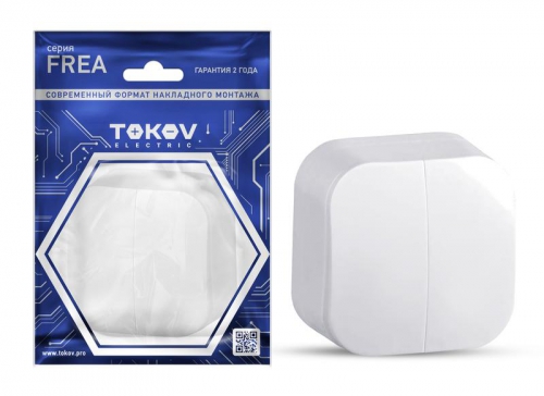 Выключатель 2-кл. ОП Frea 10А IP20 250В АБС-пластик бел. TOKOV ELECTRIC TKE-FR-V2-C01 TKE-FR-V2-C01