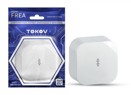 Переключатель 1-кл. ОП Frea 10А IP20 250В АБС-пластик бел. TOKOV ELECTRIC TKE-FR-P1-C01 TKE-FR-P1-C01