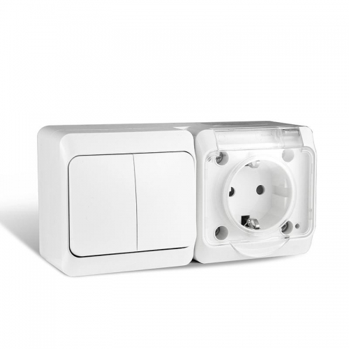 Блок ОП Nix (розетка 16А 250В с заземл. 2-кл. выкл. 10А) IP54 бел. TOKOV ELECTRIC TKE-NX-V2RZ-C01T-IP54 TKE-NX-V2RZ-C01T-IP54