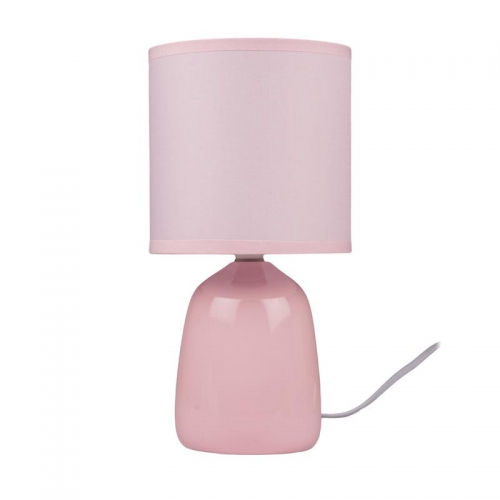 Светильник настольный JH2-02-pk E14 IP20 130х130х255мм керамика; ткань; PVC-пластик роз. JazzWay 5062337 5062337